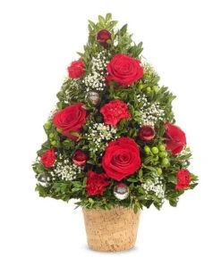 Merry Christmas Mini Rose Tree