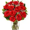 One Dozen Christmas Red Roses