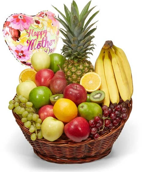 Mother's Day Fruit Basket And Balloon 1 Mother's Day Fruit Basket And Balloon