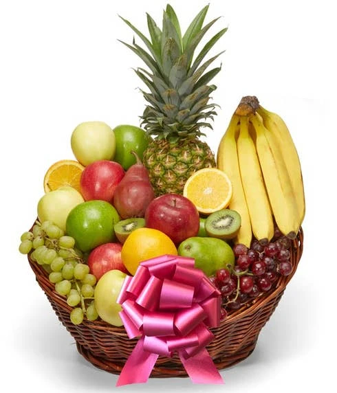 Fruit Basket Pink Bow 1 Fruit Basket Pink Bow