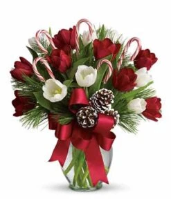Red And White Tulip Bouquet