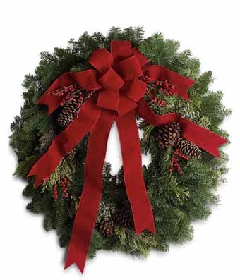 Classic Wreath Delivery -Christmas Flower Store T129 1