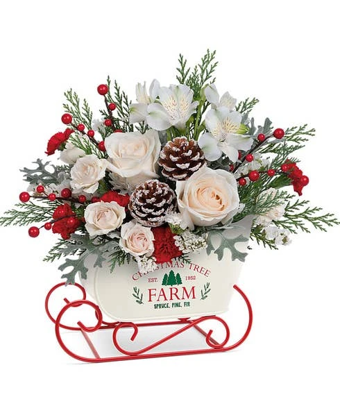 Elegant Sleigh Ride -Christmas Flower Store T23X310