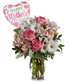 Mother's Day Rose And Balloon Bouquet