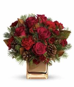 Warm Tidings Red Rose Bouquet